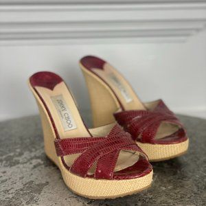Jimmy Choo Red Wedges sz 39